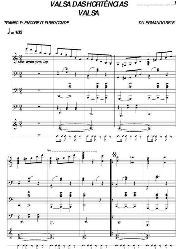 Partitura da música Valsa das Hortências