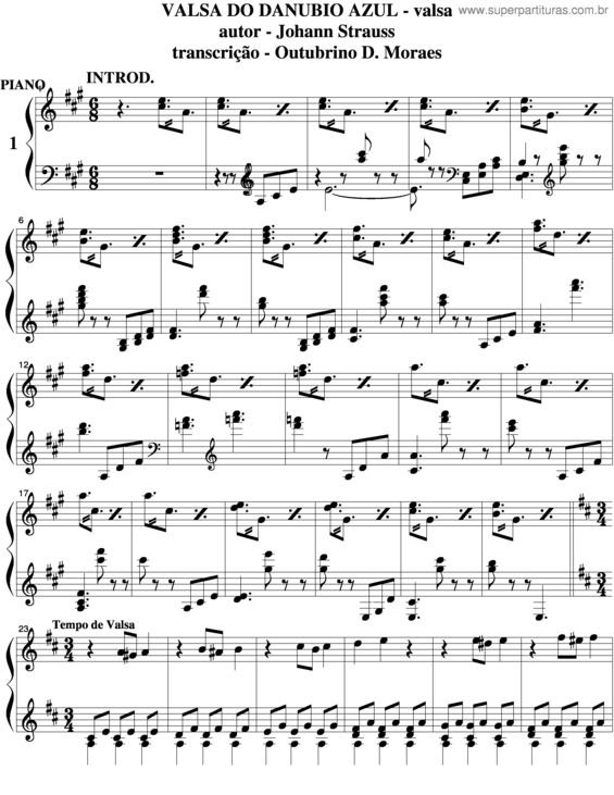 Partitura da música Valsa Do Danubio Azul v.2