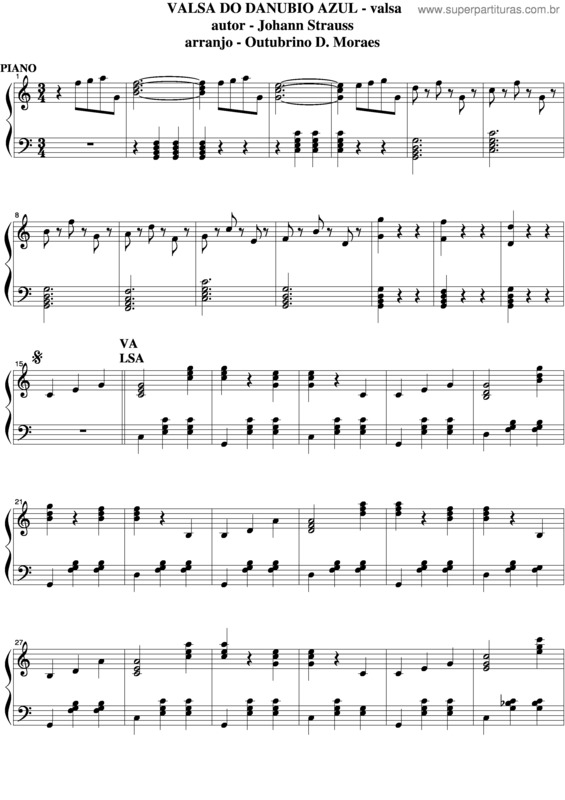 Partitura da música Valsa Do Danubio Azul v.3