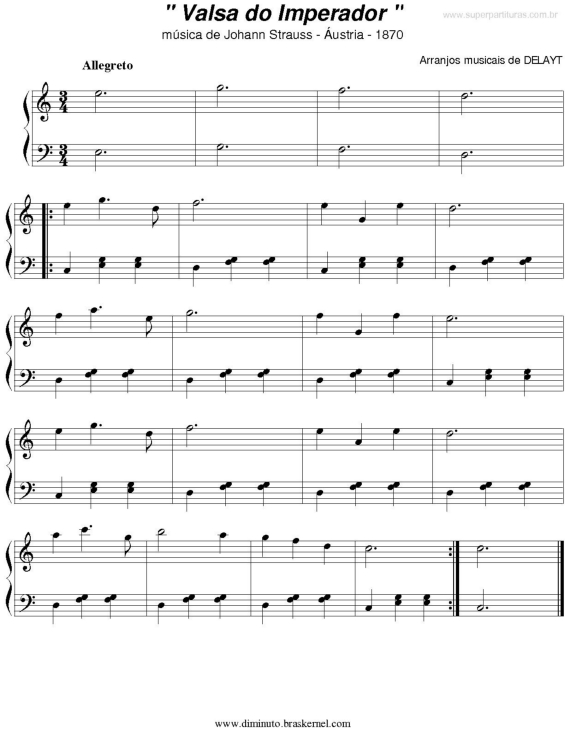 Partitura da música Valsa do Imperador