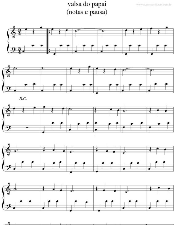 Partitura da música Valsa do Papai