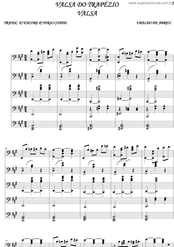 Partitura da música Valsa Do Trapezio