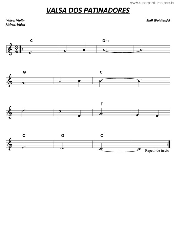 Partitura da música Valsa Dos Patinadores v.3
