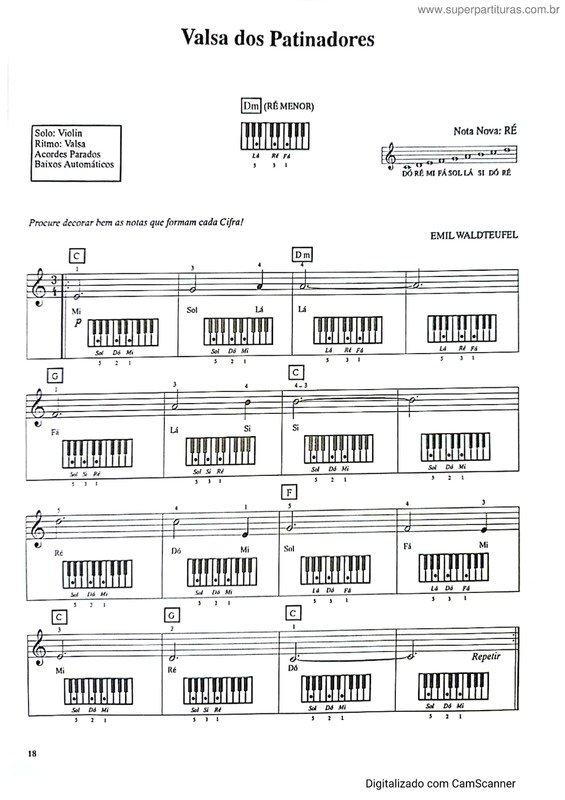 Partitura da música Valsa Dos Patinadores