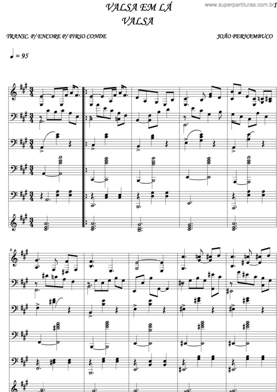 Partitura da música Valsa Em La v.2