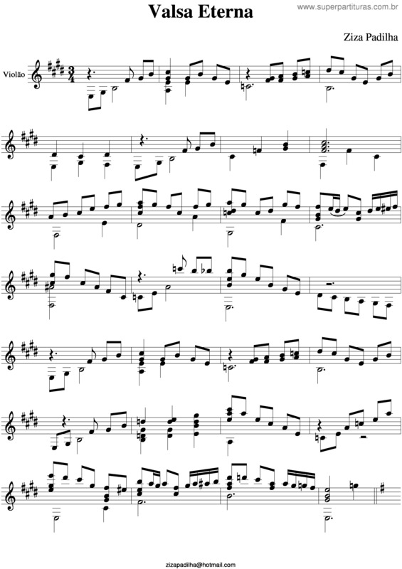 Partitura da música Valsa Eterna