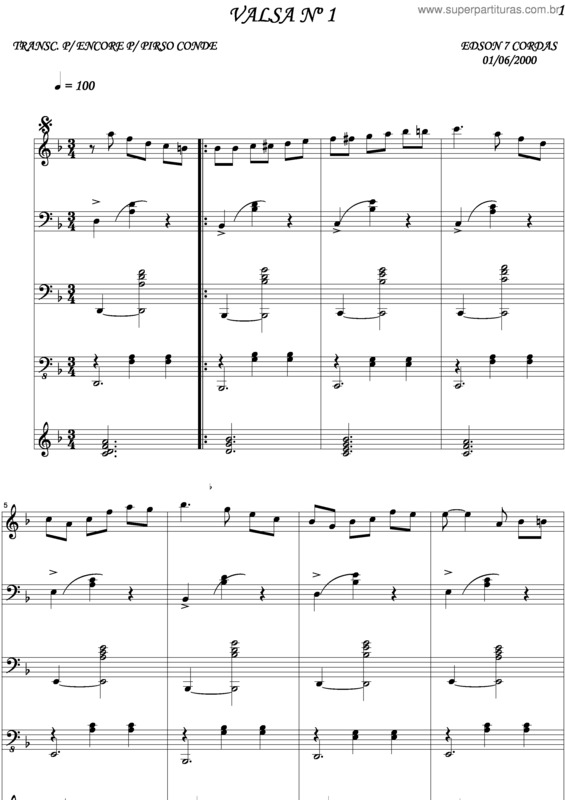 Partitura da música Valsa Nº 1 v.2