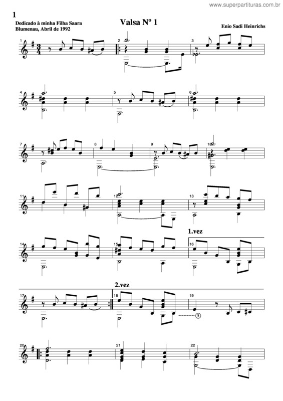 Partitura da música Valsa Nº 1 v.4