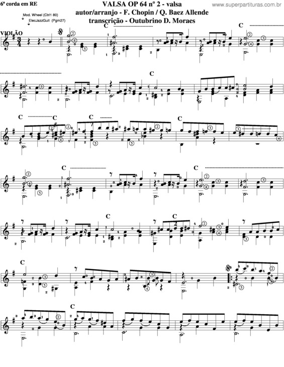 Partitura da música Valsa Op 64 v.2