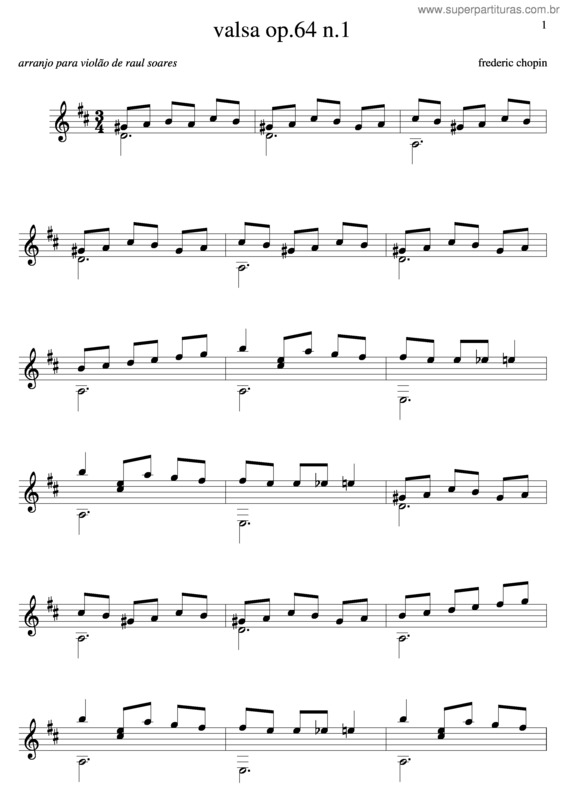 Partitura da música Valsa Op 64 v.3
