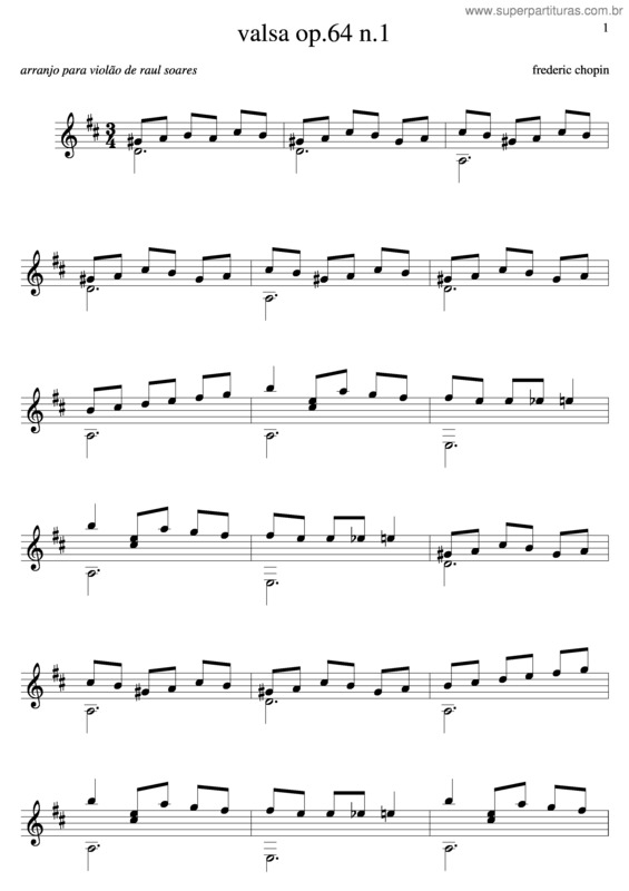 Partitura da música Valsa Op 64 v.3