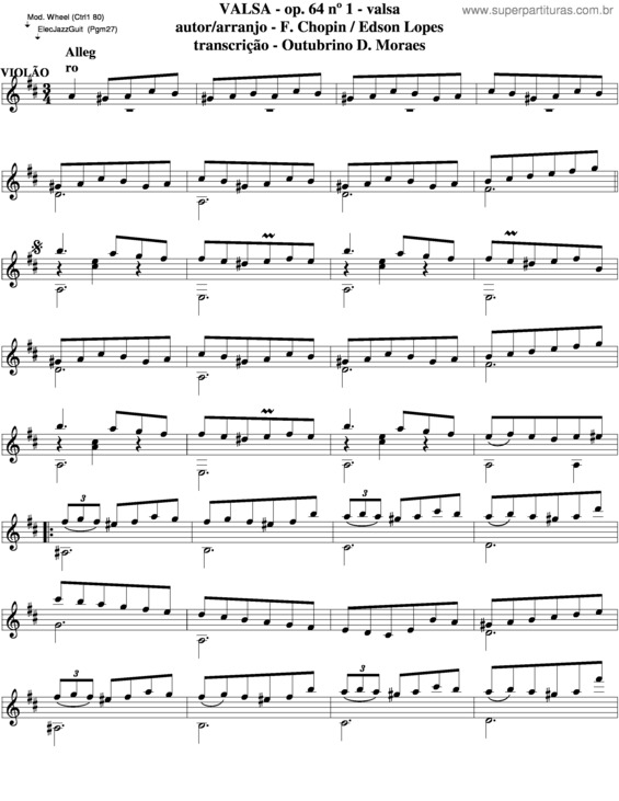 Partitura da música Valsa Op 64