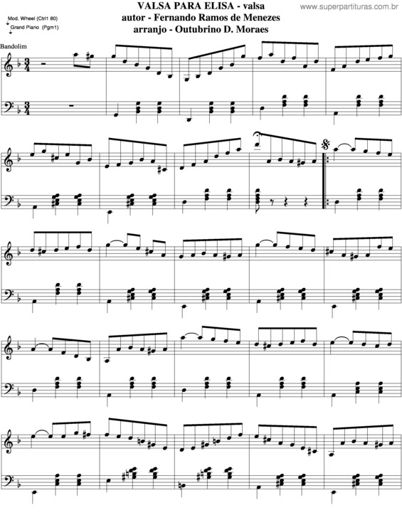 Partitura da música Valsa Para Elis