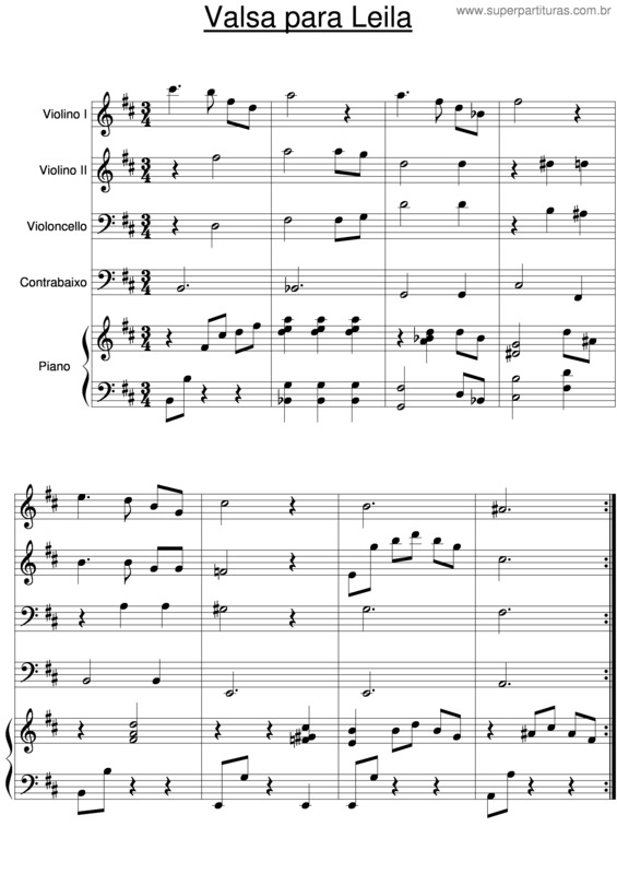 Partitura da música Valsa Para Leila