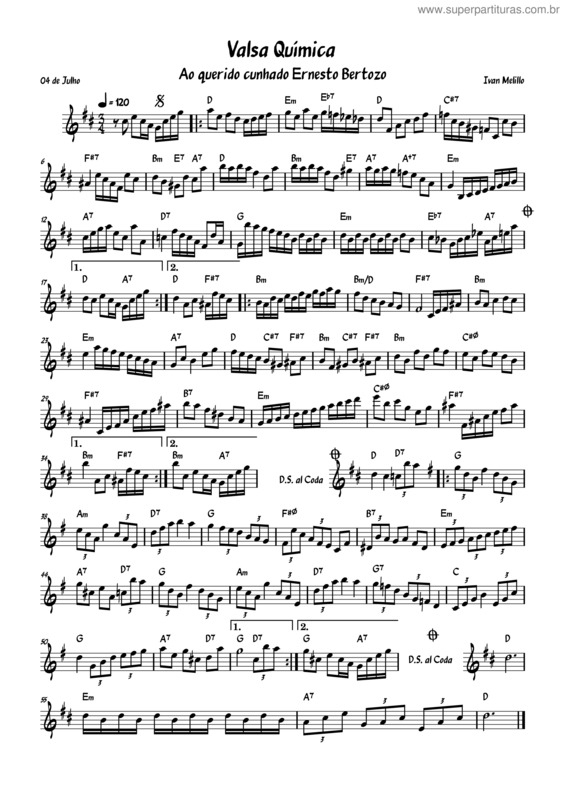 Partitura da música Valsa Química