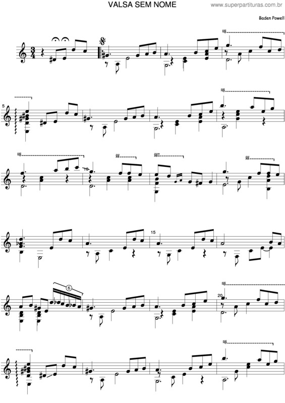 Partitura da música Valsa Sem Nome v.2