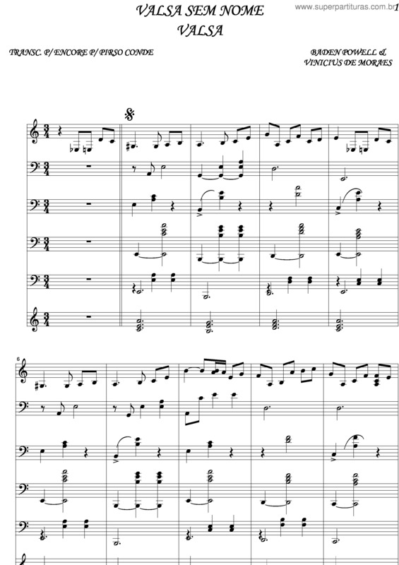 Partitura da música Valsa Sem Nome v.3