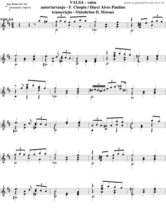 Partitura da música Valsa v.6