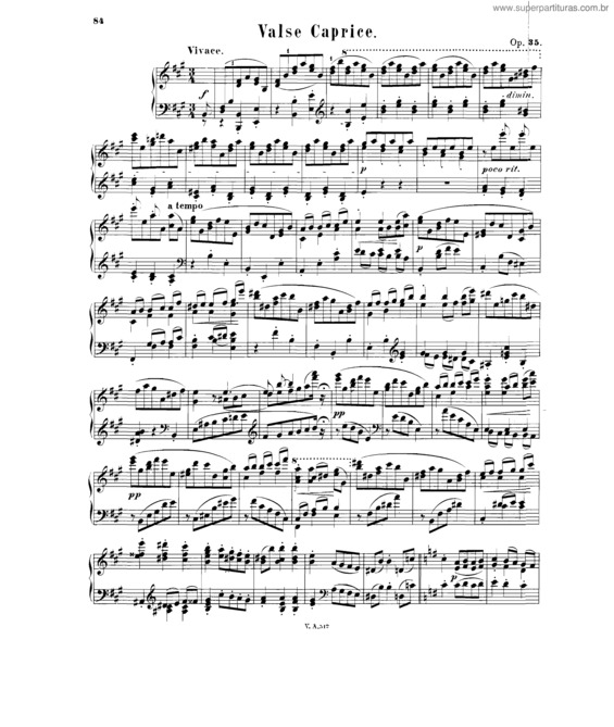 Partitura da música Valse Caprice v.2