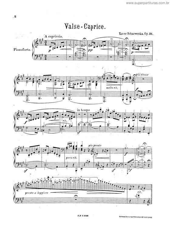 Partitura da música Valse-Caprice