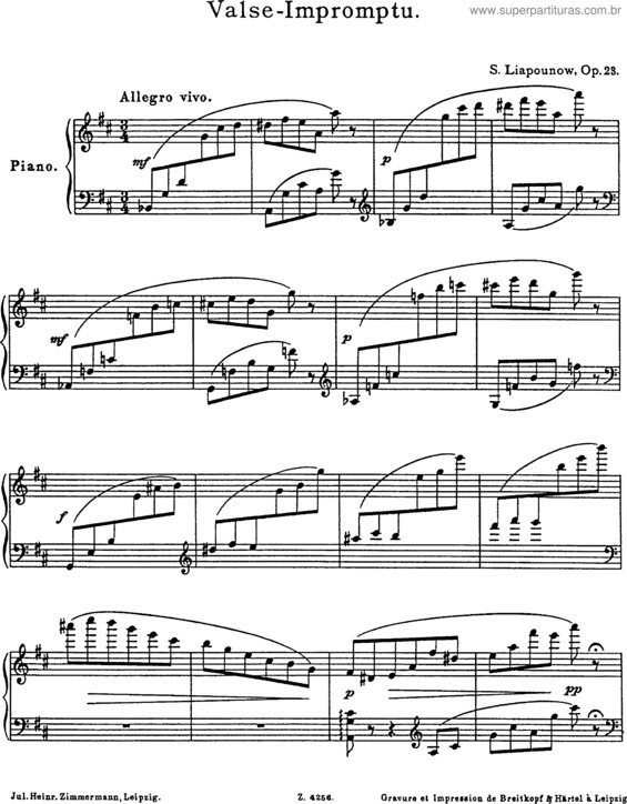 Partitura da música Valse-Impromptu No. 1