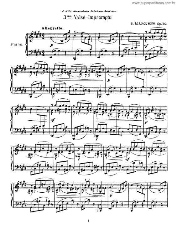 Partitura da música Valse-Impromptu No. 3