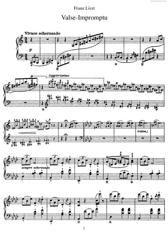 Partitura da música Valse-Impromptu