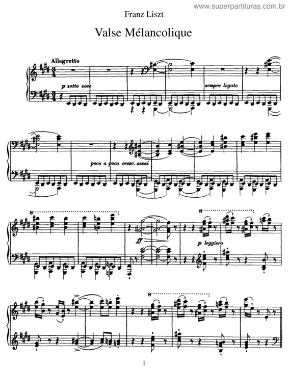 Partitura da música Valse mélancolique