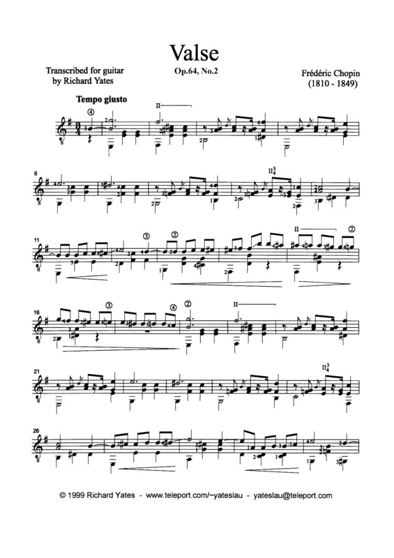 Partitura da música Valse Op 64 No 2