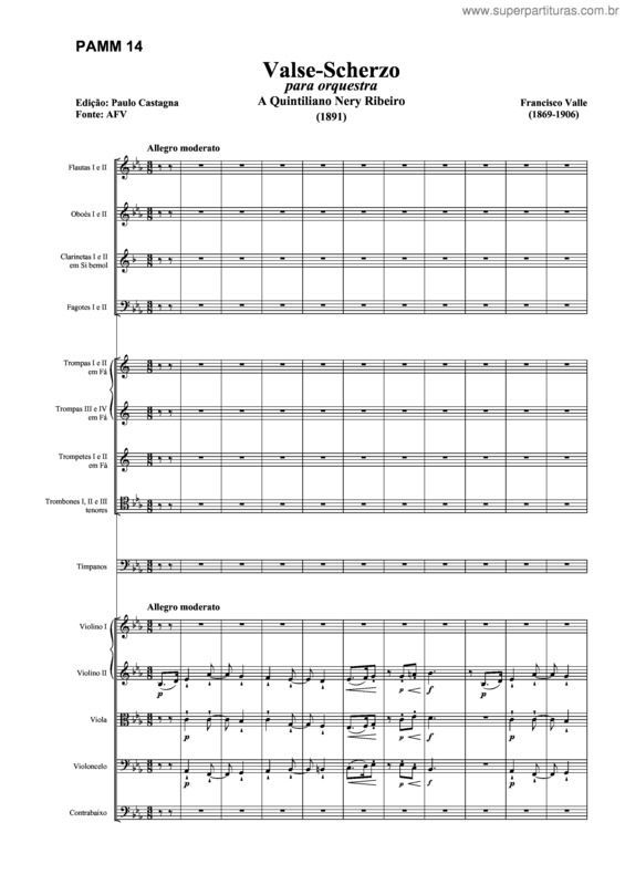 Partitura da música Valse-Scherzo