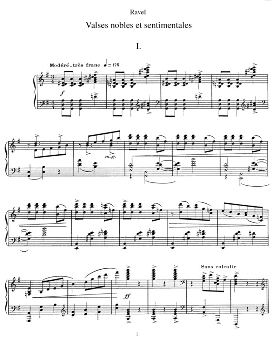 Partitura da música Valses nobles et sentimentales