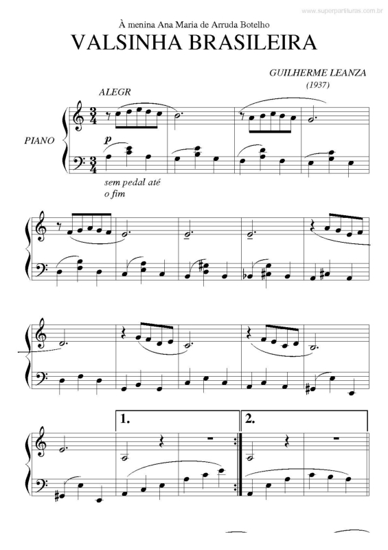 Partitura da música Valsinha Brasileira