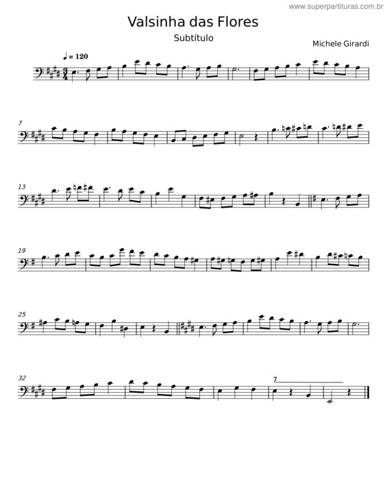 Partitura da música Valsinha Das Flores