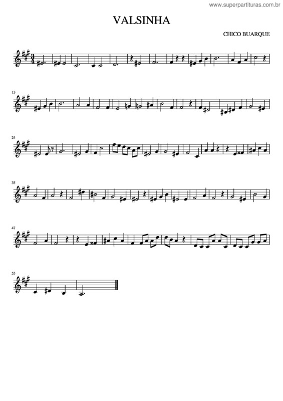 Partitura da música Valsinha Tentativa 1