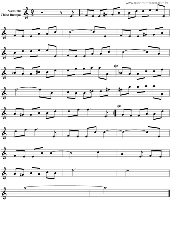 Partitura da música Valsinha v.2