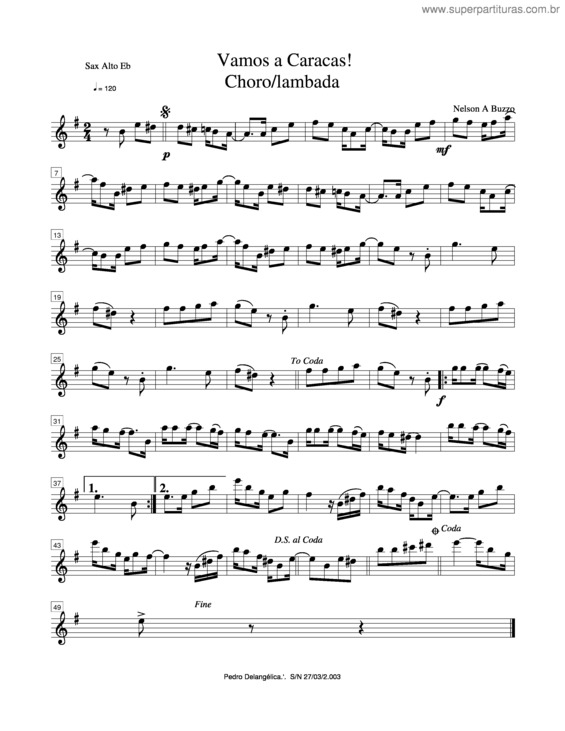 Partitura da música Vamos A Caraca!