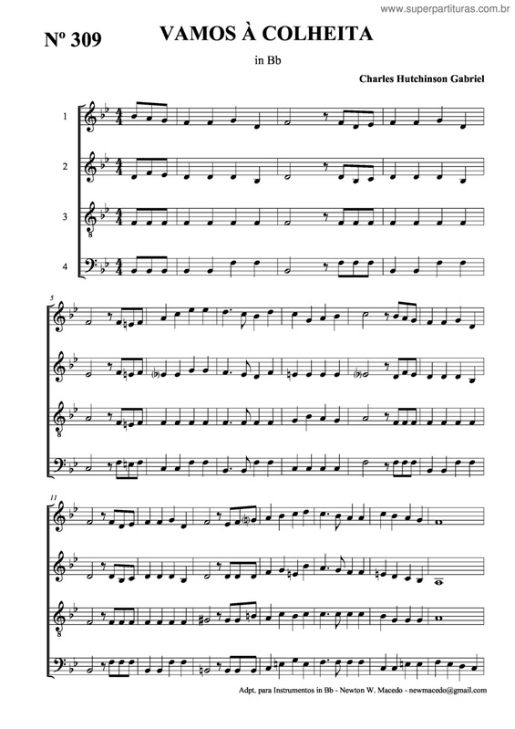 Partitura da música Vamos À Colheita v.5