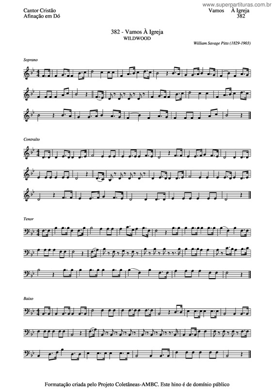 Partitura da música Vamos À Igreja v.2