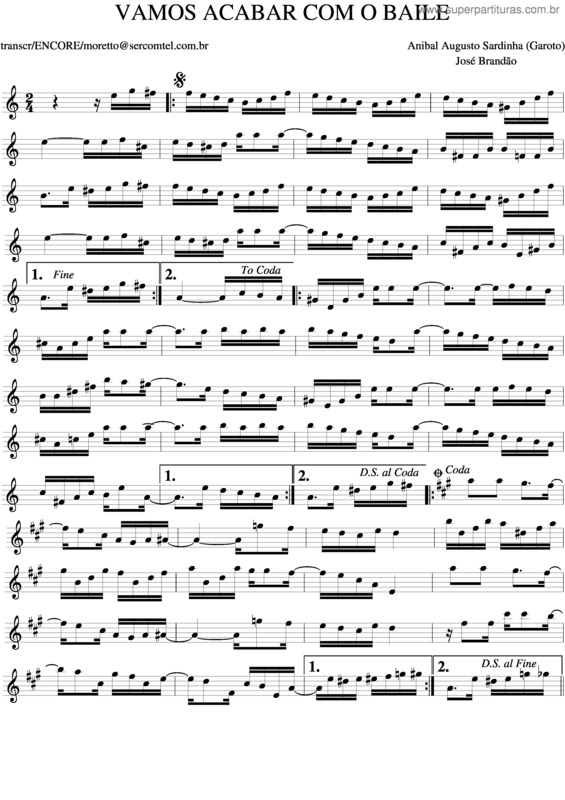 Partitura da música Vamos Acabar Com O Baile v.2