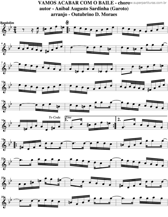 Partitura da música Vamos Acabar Com O Baile v.3