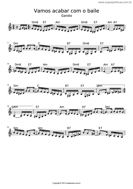 Partitura da música Vamos Acabar Com O Baile v.8