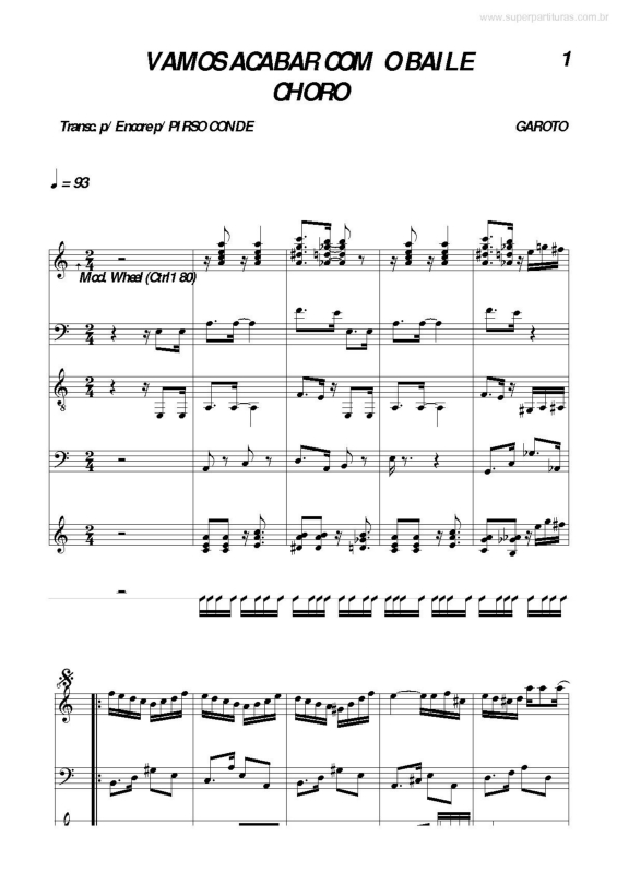 Partitura da música Vamos Acabar com o Baile