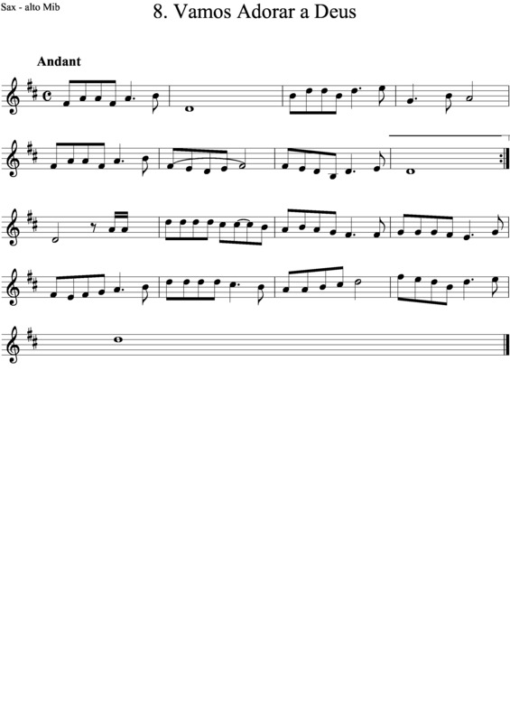 Partitura da música Vamos Adorar a Deus