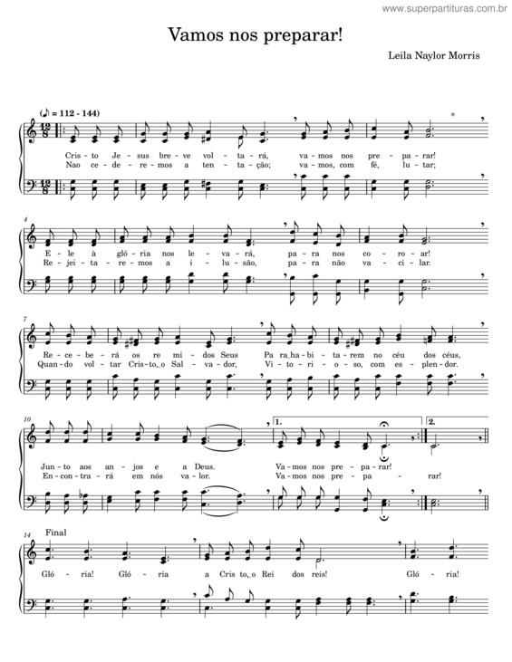 Partitura da música Vamos Nos Preparar! – Leila Naylor Morris