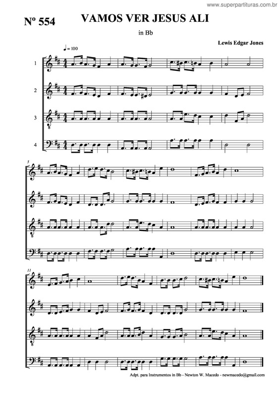 Partitura da música Vamos Ver Jesus Ali v.2