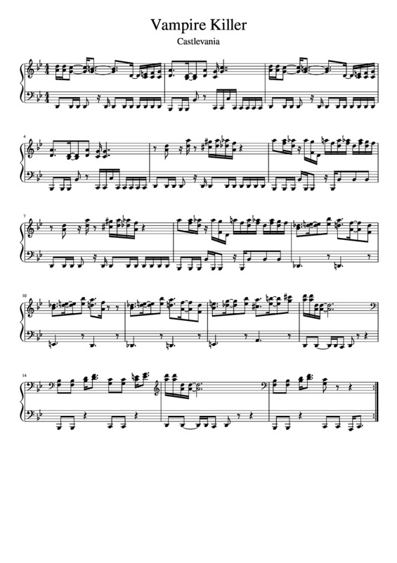 Partitura da música Vampire Killer