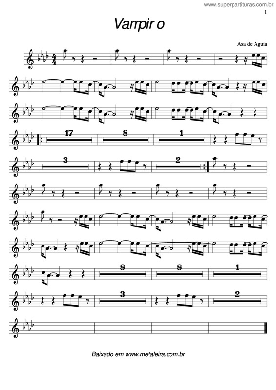 Partitura da música Vampiro