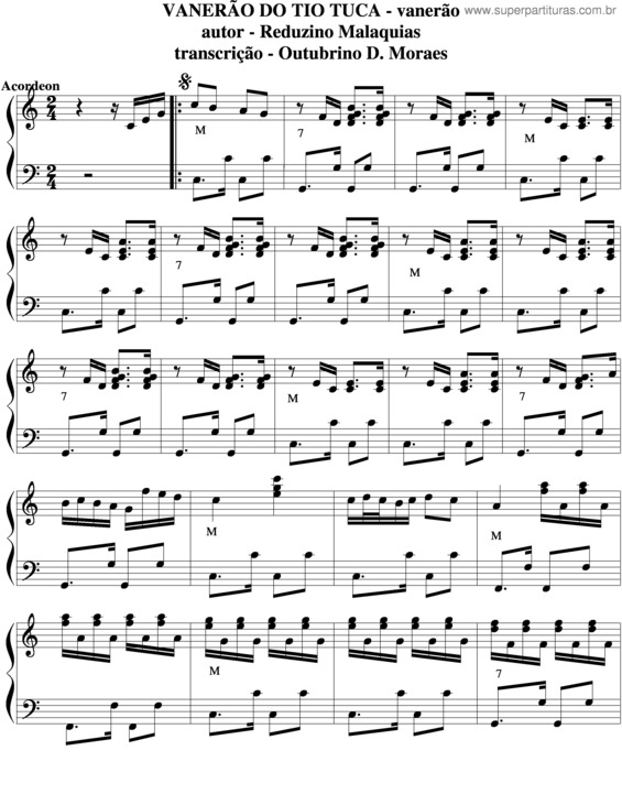 Partitura da música Vanerão Do Tio Tuca v.2