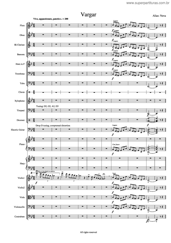 Partitura da música Vargar