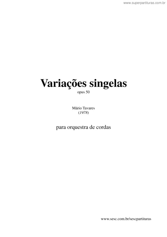 Partitura da música Variações singelas